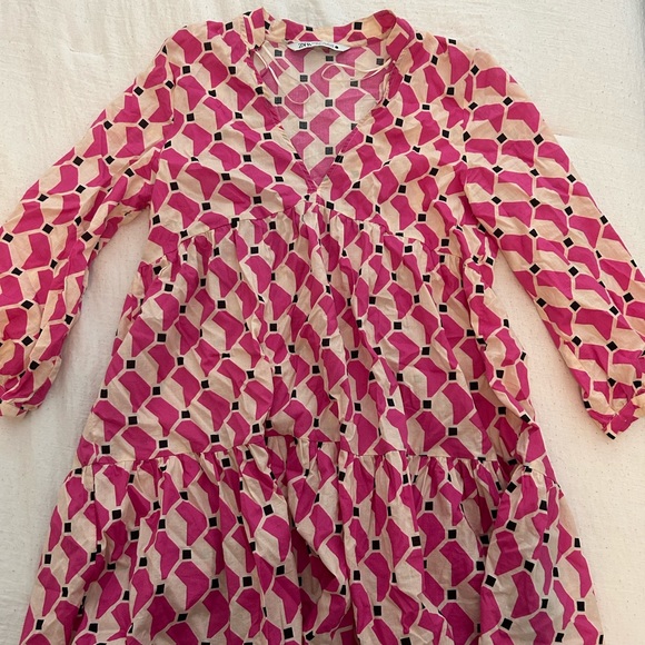 Pink Geometric Pattern Dress - Picture 1 of 2